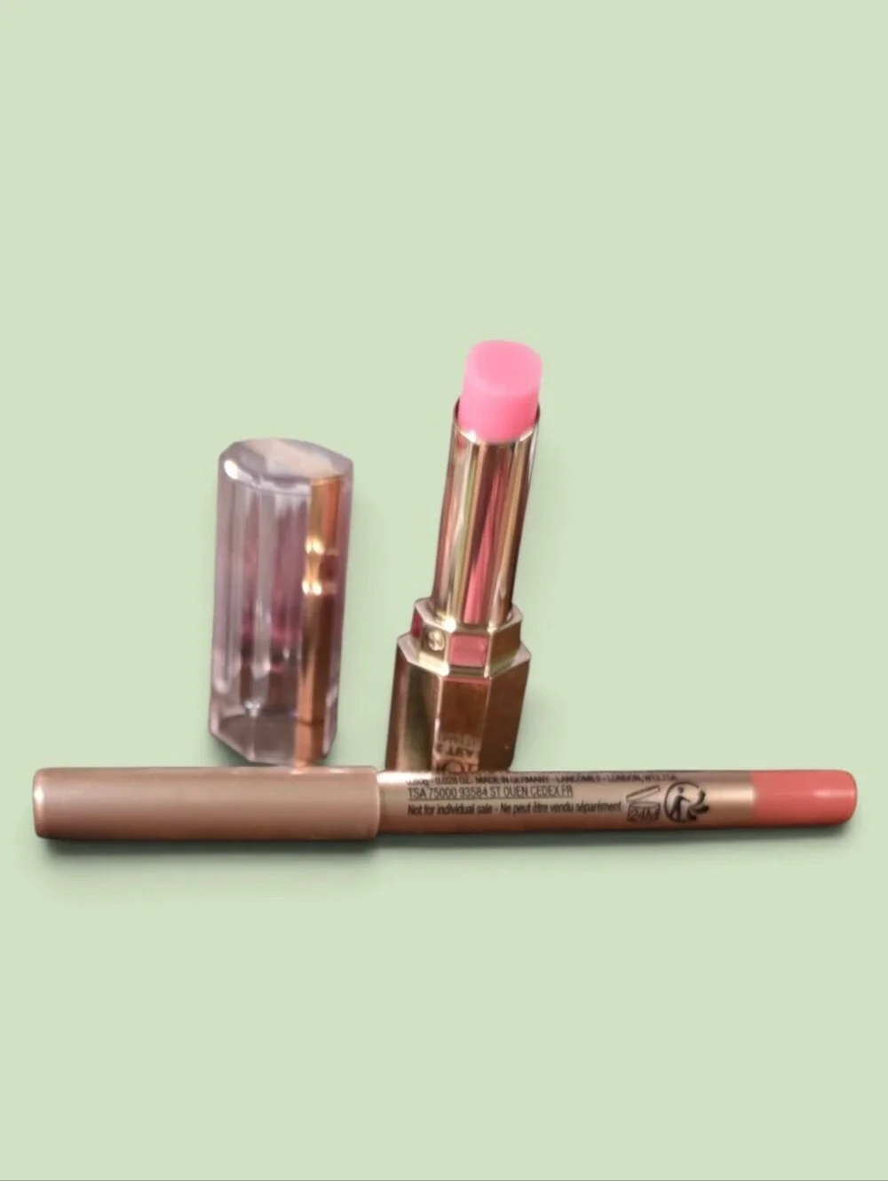 Lancome Red Clear Cosmetic Travel Bag, Lipstick, Liner, Eye Cream, Face Cream
